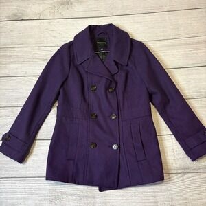 Relativity Women's Purple Double Breasted Peacoat Size M